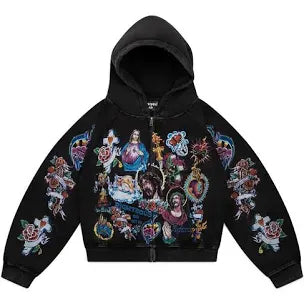 Righteous Black Zip Up Hoodie