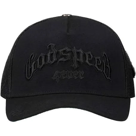 Godspeed Black On Black Trucker Hat
