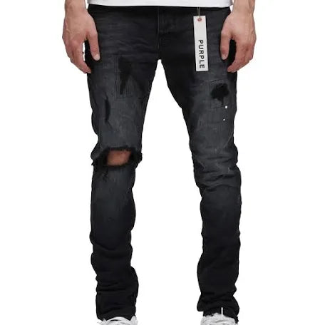 Purple Brand Black Repair Denim Jeans