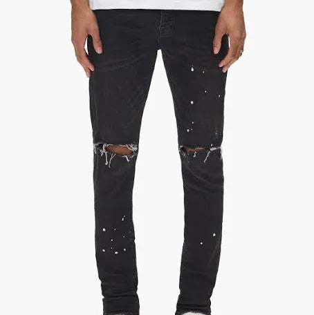 Purple Brand Black Over Spray Denim Jeans
