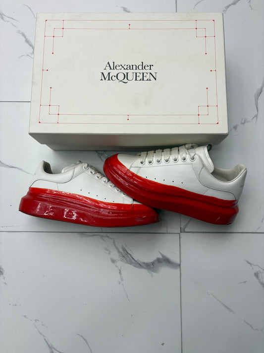 Alexander McQueen White and Red Colorway Used With Box