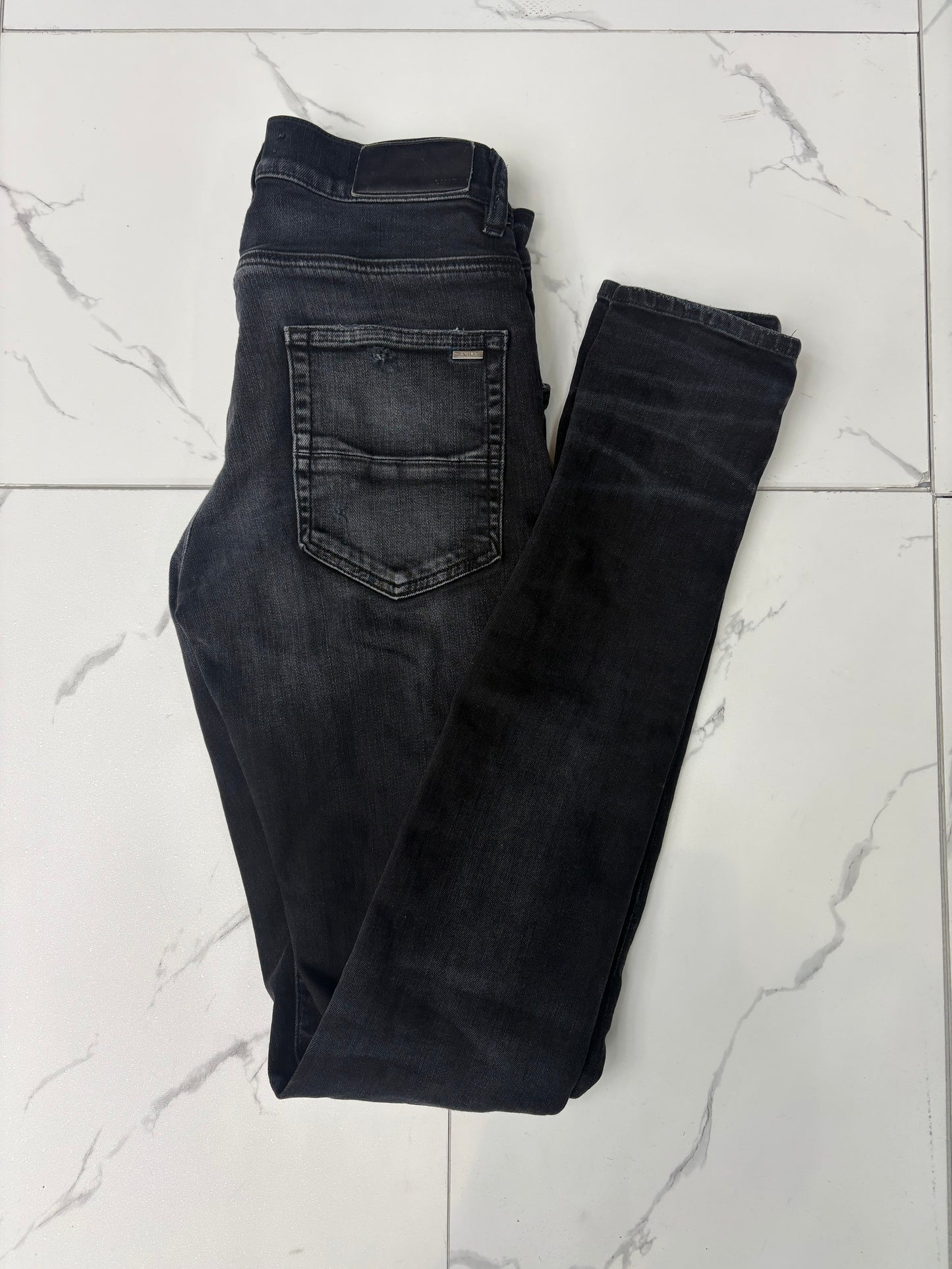 Amiri MX1 Distressed Black Denim Jean Preowned